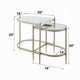 Zora Nesting Table Set of 2 | Semi Oval Glass Tops | Champagne Metal