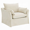 Seya Armchair w 2 Pillows | Slipcover Style | Foam Fill Seat | Beige Linen