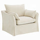 Seya Armchair w 2 Pillows | Slipcover Style | Foam Fill Seat | Beige Linen