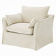 Seya Armchair w 2 Pillows | Slipcover Style | Foam Fill Seat | Beige Linen