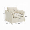 Seya Armchair w 2 Pillows | Slipcover Style | Foam Fill Seat | Beige Linen
