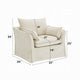 Seya Armchair w 2 Pillows | Slipcover Style | Foam Fill Seat | Beige Linen