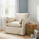 Seya Armchair w 2 Pillows | Slipcover Style | Foam Fill Seat | Beige Linen