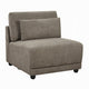 Rily Modular Armless Chair w Lumbar Pillow | Foam Fill Seat | Brown Linen