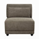 Rily Modular Armless Chair w Lumbar Pillow | Foam Fill Seat | Brown Linen