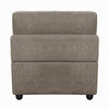 Rily Modular Armless Chair w Lumbar Pillow | Foam Fill Seat | Brown Linen
