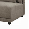 Rily Modular Armless Chair w Lumbar Pillow | Foam Fill Seat | Brown Linen