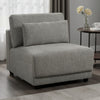 Rily Modular Armless Chair w Lumbar Pillow | Foam Fill Seat | Brown Linen