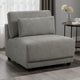 Rily Modular Armless Chair w Lumbar Pillow | Foam Fill Seat | Brown Linen