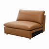 Ridaa Modular Armless Chair | Full Foam Seat | Brown Top Grain Leather