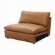 Ridaa Modular Armless Chair | Full Foam Seat | Brown Top Grain Leather
