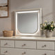 Veda Dresser Mirror w LED | Rectangular L&scape Frame Pearl White 36x45