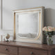 Veda Dresser Mirror w LED | Rectangular L&scape Frame Pearl White 36x45