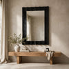 Ishi Dresser Mirror | Vertical Fluted Design | Marble Grain | Black 32x47