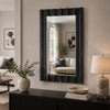 Ishi Dresser Mirror | Vertical Fluted Design | Marble Grain | Black 32x47