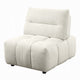 Leya Modular Armless Chair | Adjustable back | Foam Channeled Beige Linen