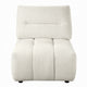Leya Modular Armless Chair | Adjustable back | Foam Channeled Beige Linen