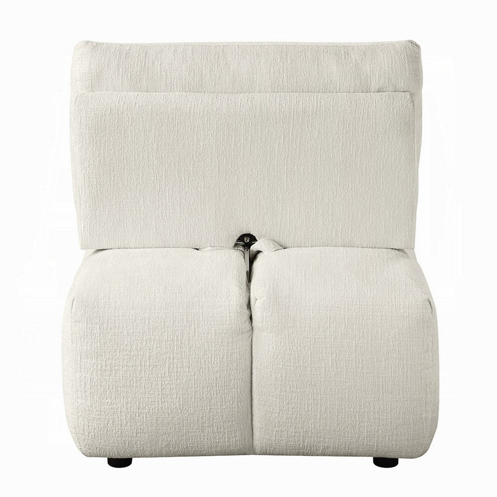 Leya Modular Armless Chair | Adjustable back | Foam Channeled Beige Linen