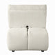 Leya Modular Armless Chair | Adjustable back | Foam Channeled Beige Linen