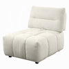 Leya Modular Armless Chair | Adjustable back | Foam Channeled Beige Linen