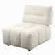 Leya Modular Armless Chair | Adjustable back | Foam Channeled Beige Linen