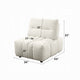 Leya Modular Armless Chair | Adjustable back | Foam Channeled Beige Linen