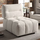 Leya Modular Armless Chair | Adjustable back | Foam Channeled Beige Linen
