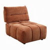Leya Modular Armless Chair | Adjustable back | Channeled Coral Red Linen