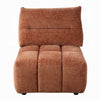Leya Modular Armless Chair | Adjustable back | Channeled Coral Red Linen