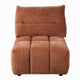 Leya Modular Armless Chair | Adjustable back | Channeled Coral Red Linen