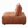 Leya Modular Armless Chair | Adjustable back | Channeled Coral Red Linen