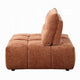 Leya Modular Armless Chair | Adjustable back | Channeled Coral Red Linen