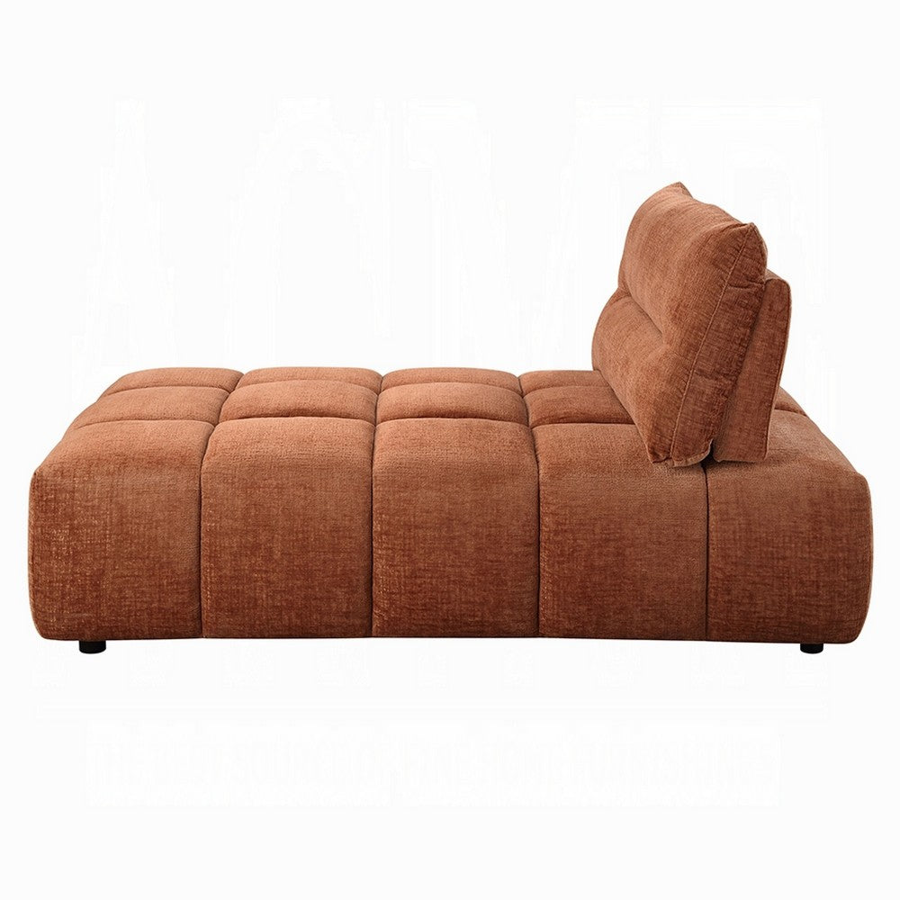 Leya Modular Chaise | Adjustable back | Foam Fill Channeled Coral Red Linen