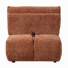 Leya Modular Chaise | Adjustable back | Foam Fill Channeled Coral Red Linen