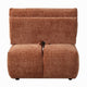 Leya Modular Chaise | Adjustable back | Foam Fill Channeled Coral Red Linen