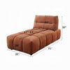 Leya Modular Chaise | Adjustable back | Foam Fill Channeled Coral Red Linen