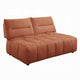 Leya Modular Loveseat | Adjustable back | Foam Channeled Coral Red Linen