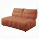 Leya Modular Loveseat | Adjustable back | Foam Channeled Coral Red Linen