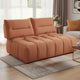 Leya Modular Loveseat | Adjustable back | Foam Channeled Coral Red Linen