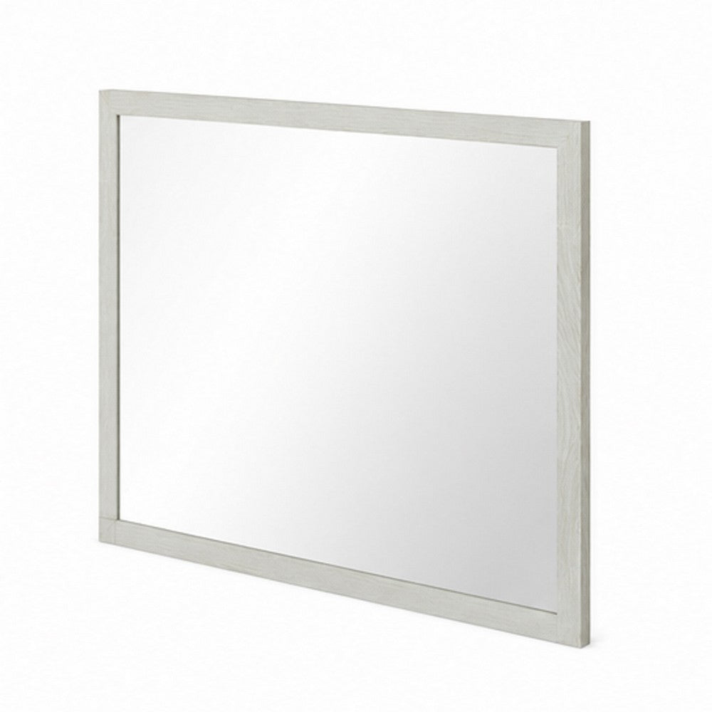 Jisa Dresser Mirror | Rectangular Shape | Framed Design | Beige Wood 38x50