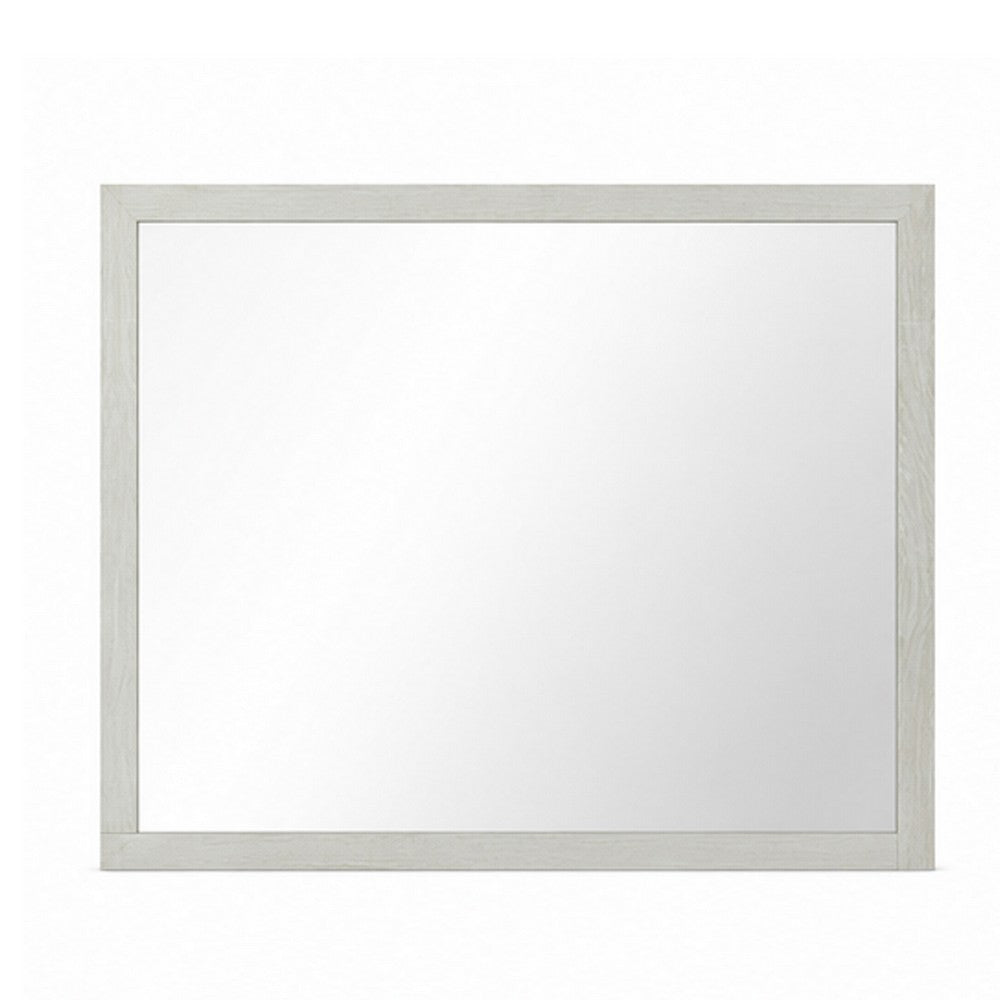 Jisa Dresser Mirror | Rectangular Shape | Framed Design | Beige Wood 38x50