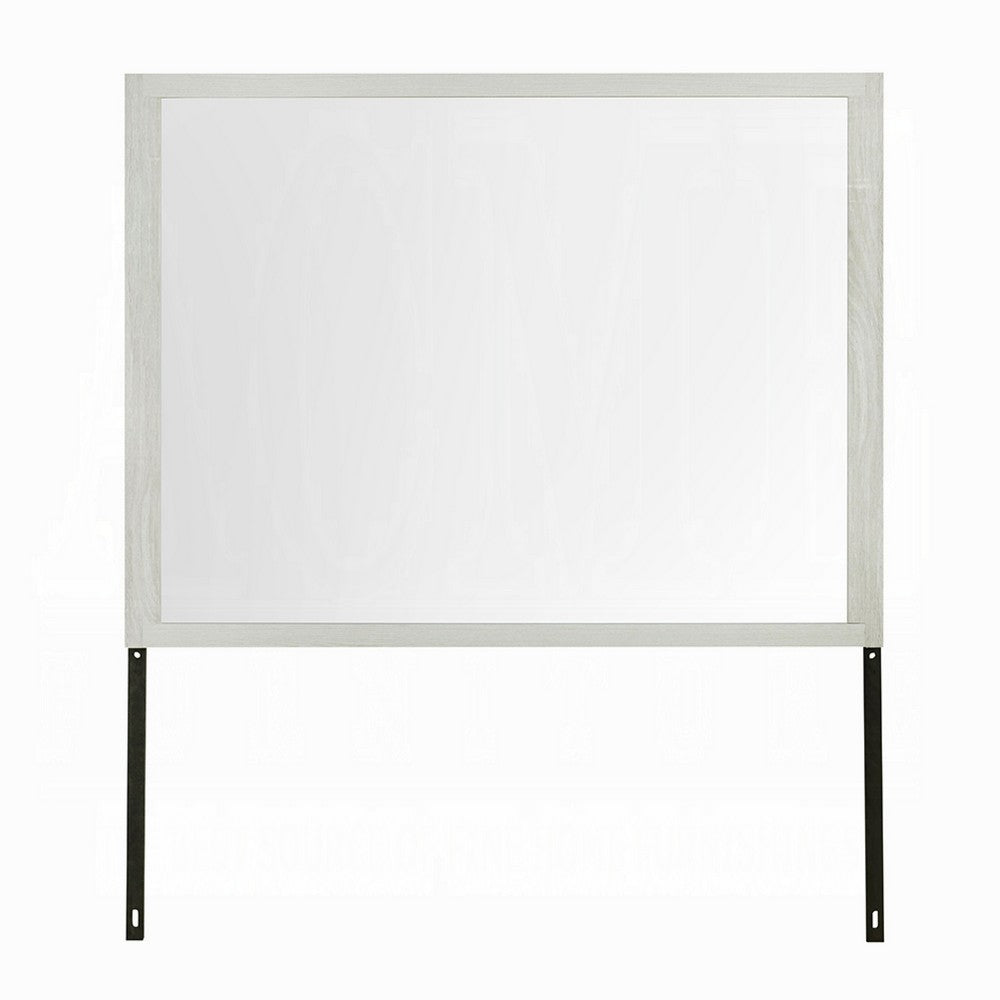 Jisa Dresser Mirror | Rectangular Shape | Framed Design | Beige Wood 38x50