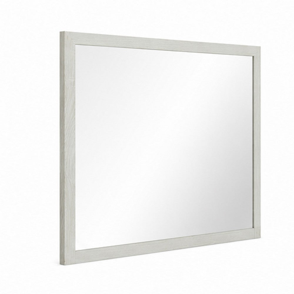 Jisa Dresser Mirror | Rectangular Shape | Framed Design | Beige Wood 38x50
