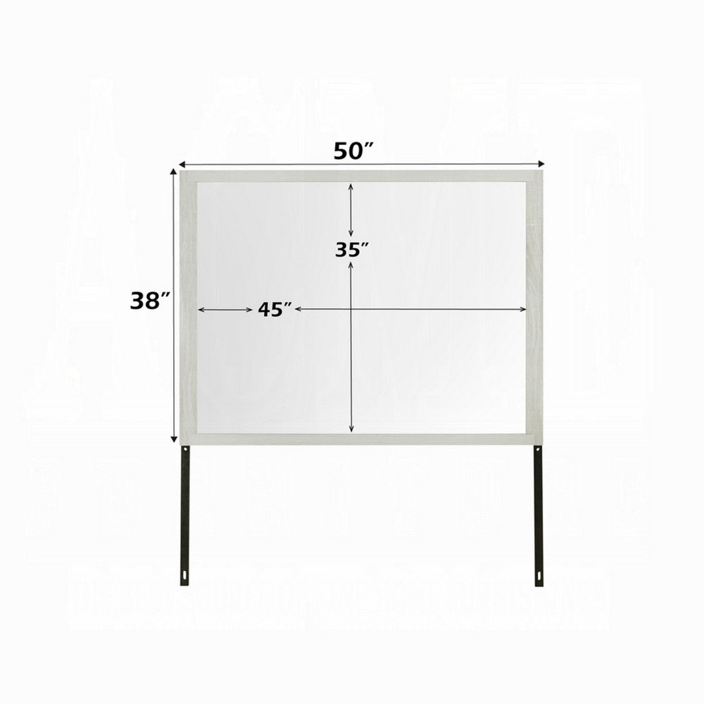 Jisa Dresser Mirror | Rectangular Shape | Framed Design | Beige Wood 38x50