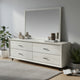 Jisa Dresser Mirror | Rectangular Shape | Framed Design | Beige Wood 38x50