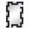 Kia Dresser Mirror | Block Design | Metallic Silver & Black Veneer 32x47