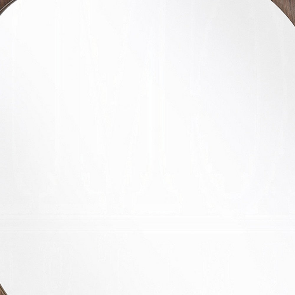 Pima Mirror | Organic Abstract Pebble Shape Frame | Walnut Brown 47"