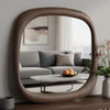 Pima Mirror | Organic Abstract Pebble Shape Frame | Walnut Brown 47"
