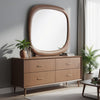 Pima Mirror | Organic Abstract Pebble Shape Frame | Walnut Brown 47"