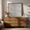 Sery Vanity Dresser Mirror | Rustic Oak Brown Wood Frame | 40x42